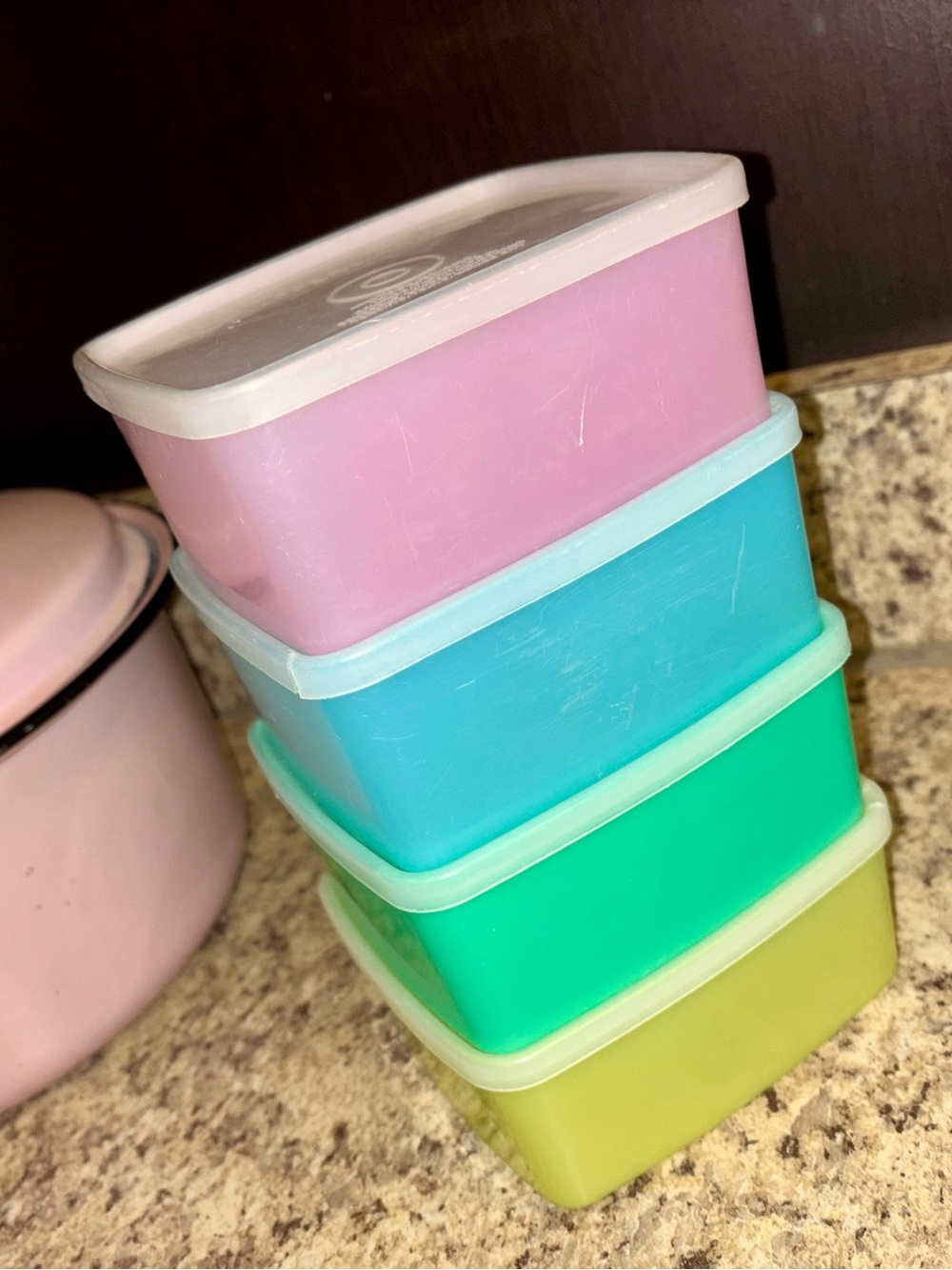 Vintage Tupperware Pastel Food Storage Containers - Set of 4